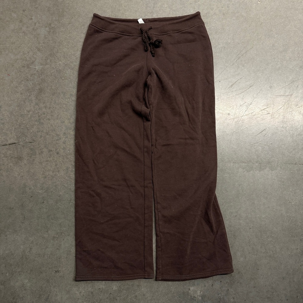 Colorado Clothing Womens Wide Leg Lounge Pants Brown Fleece Sweatpants Medium